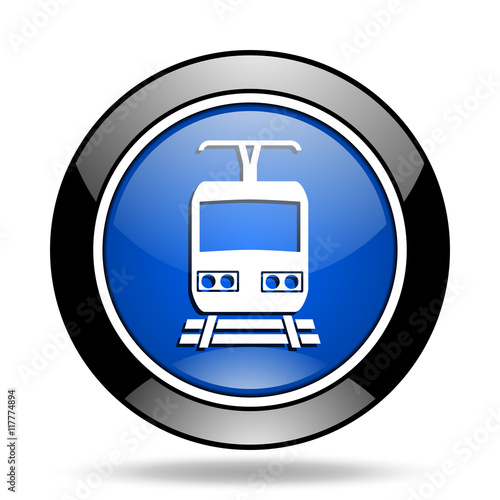 train blue glossy icon © Alex White