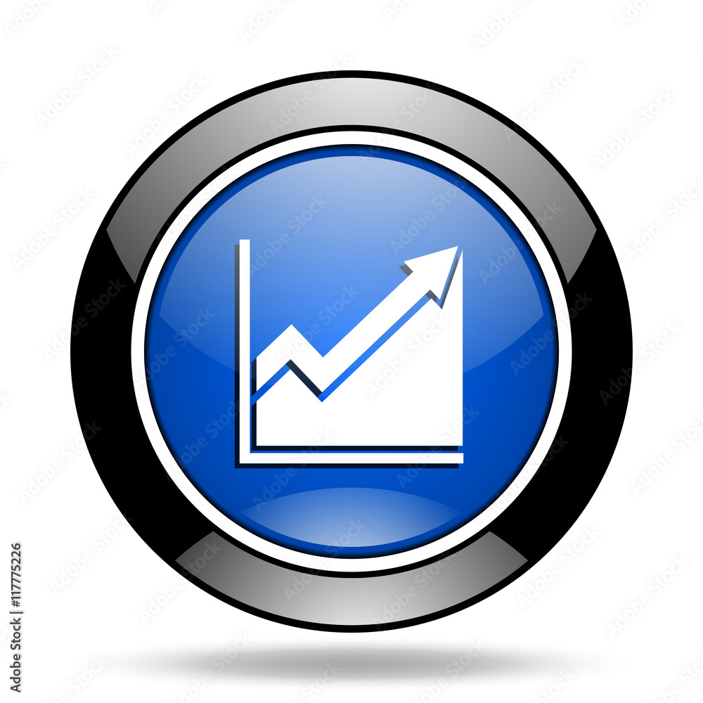 histogram blue glossy icon histogram blue glossy icon