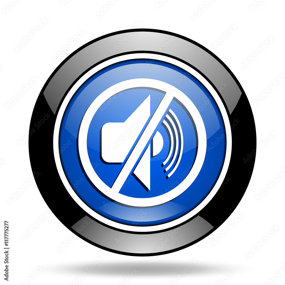mute blue glossy icon mute blue glossy icon