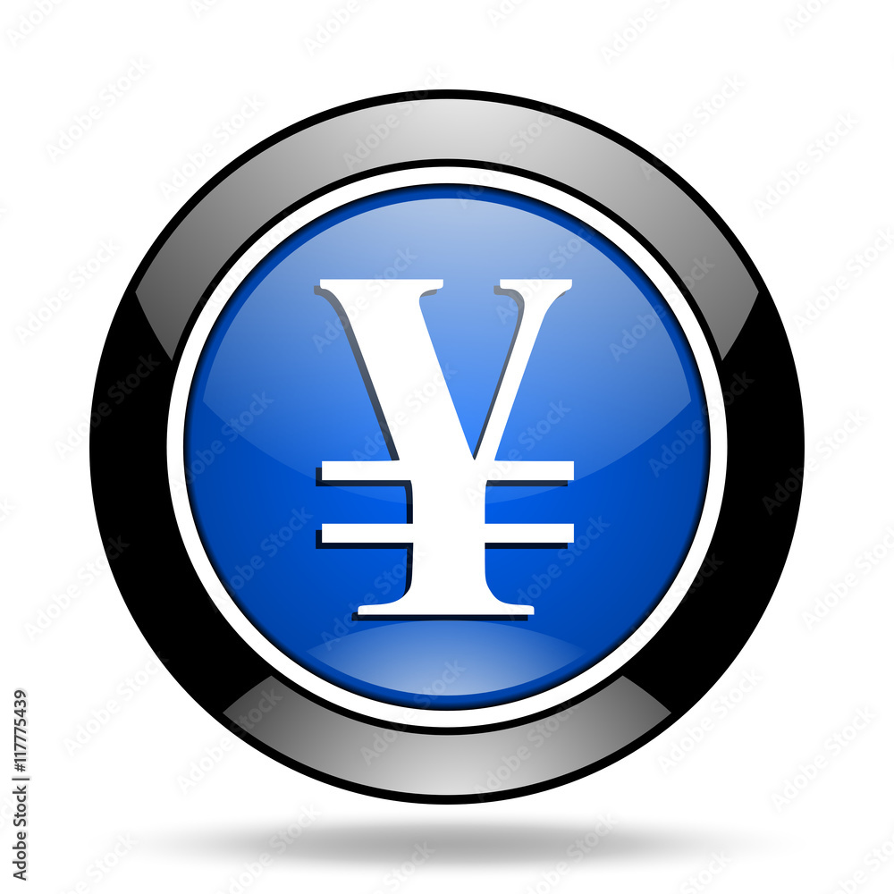 yen blue glossy icon yen blue glossy icon