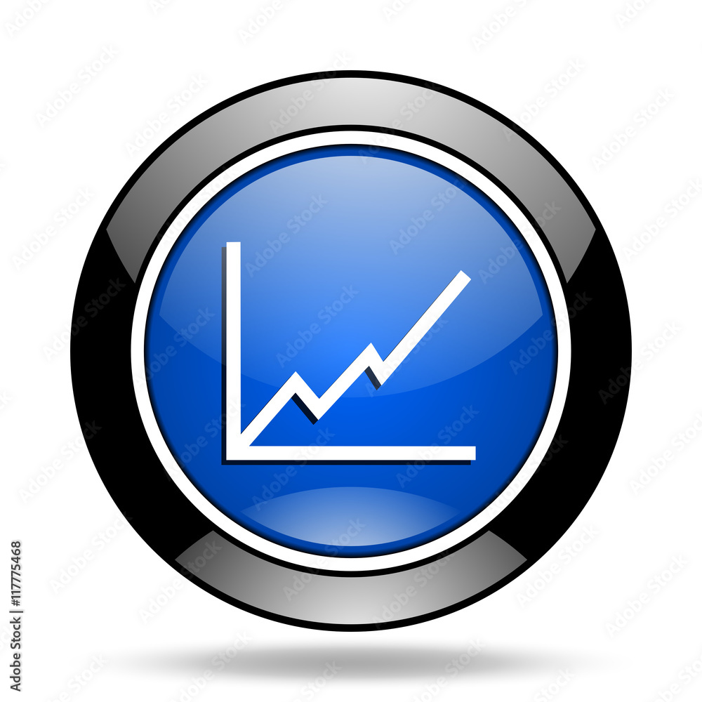 chart blue glossy icon chart blue glossy icon