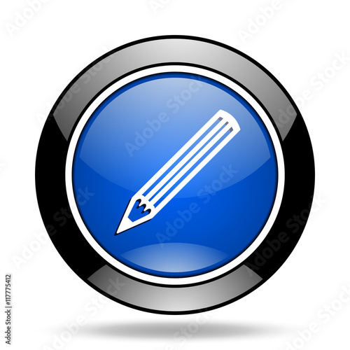 Free Download pencil blue glossy icon - GFXLoad