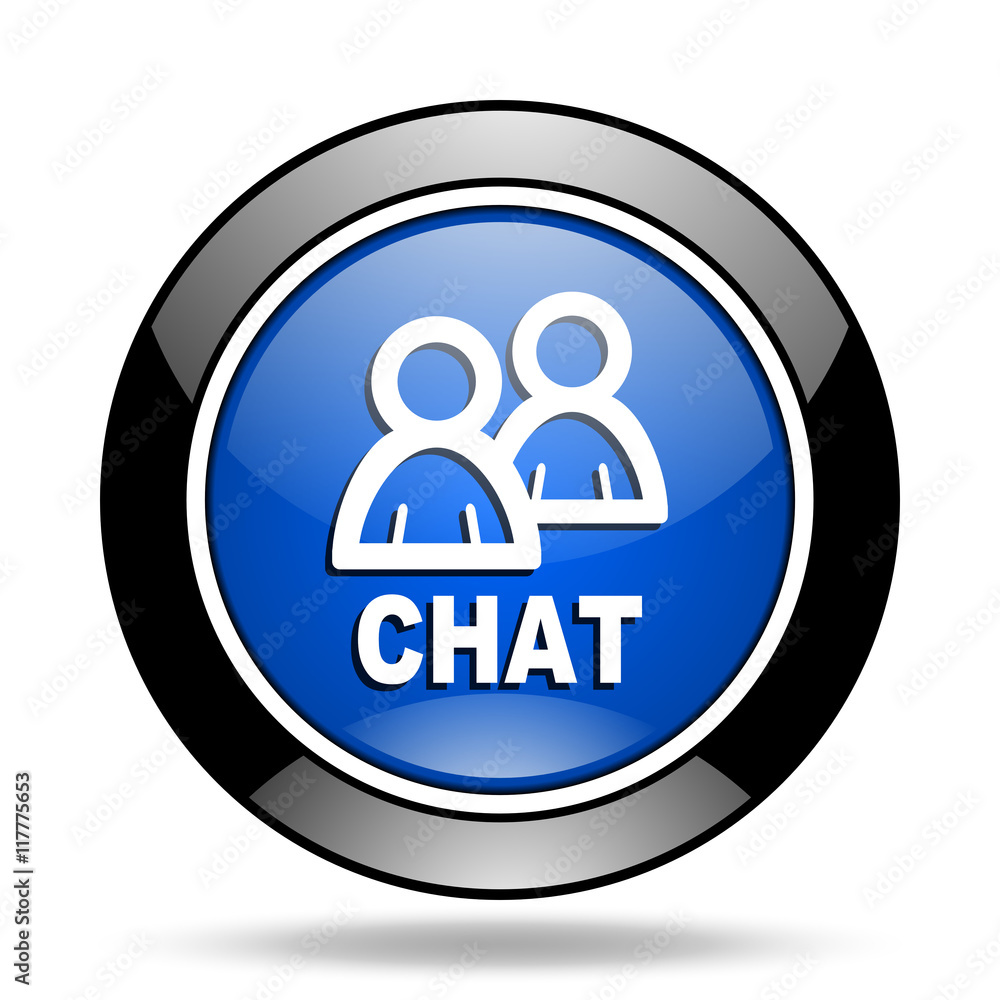 chat blue glossy icon chat blue glossy icon