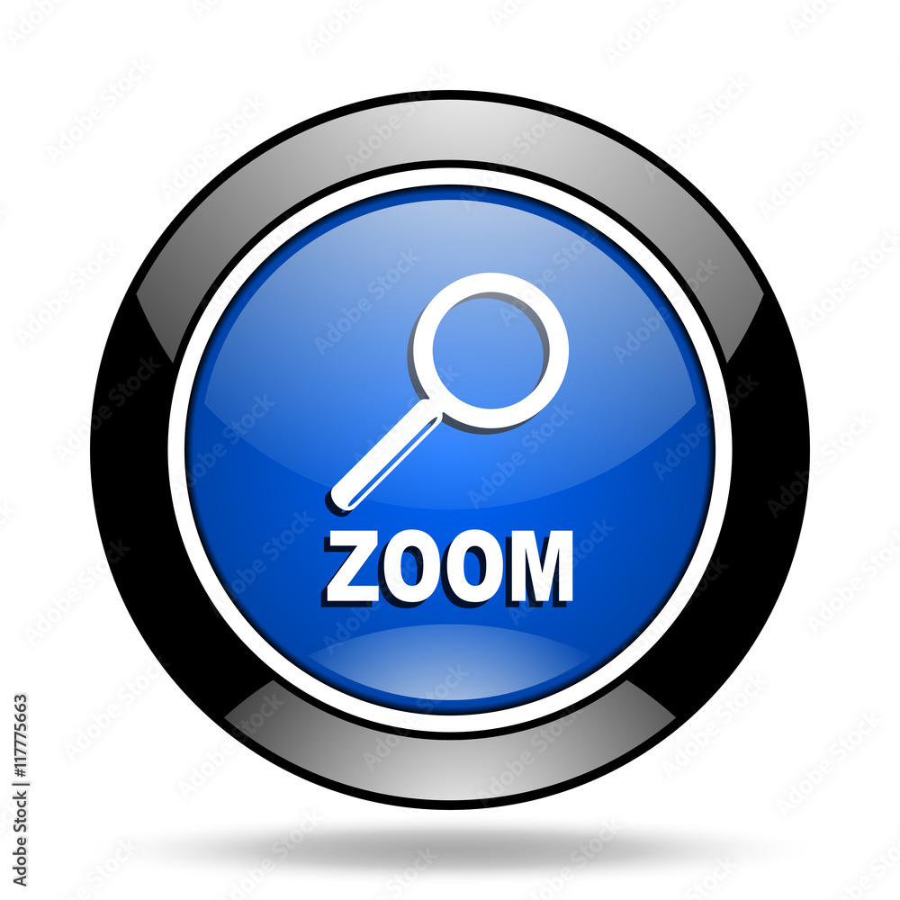 zoom blue glossy icon zoom blue glossy icon