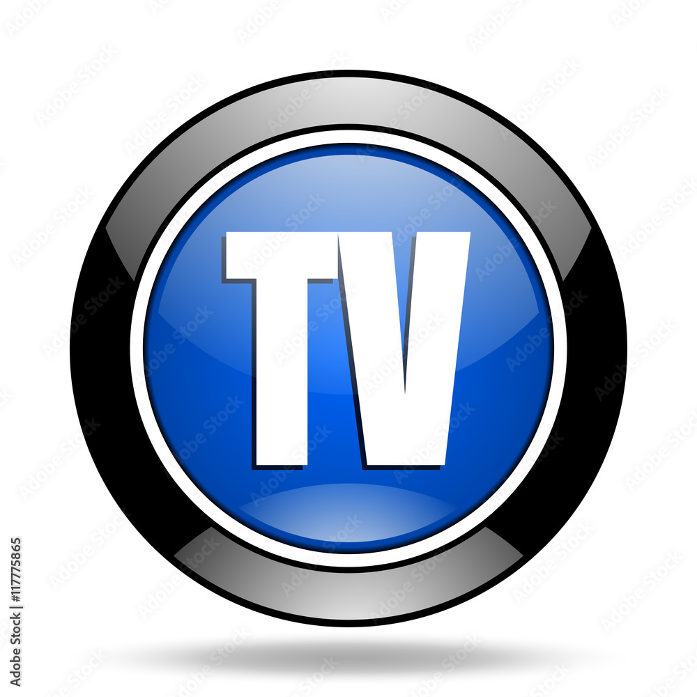 tv blue glossy icon tv blue glossy icon