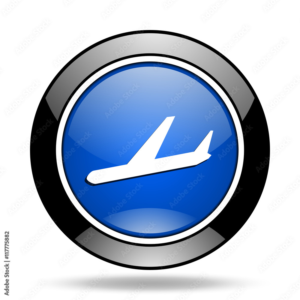 arrivals blue glossy icon