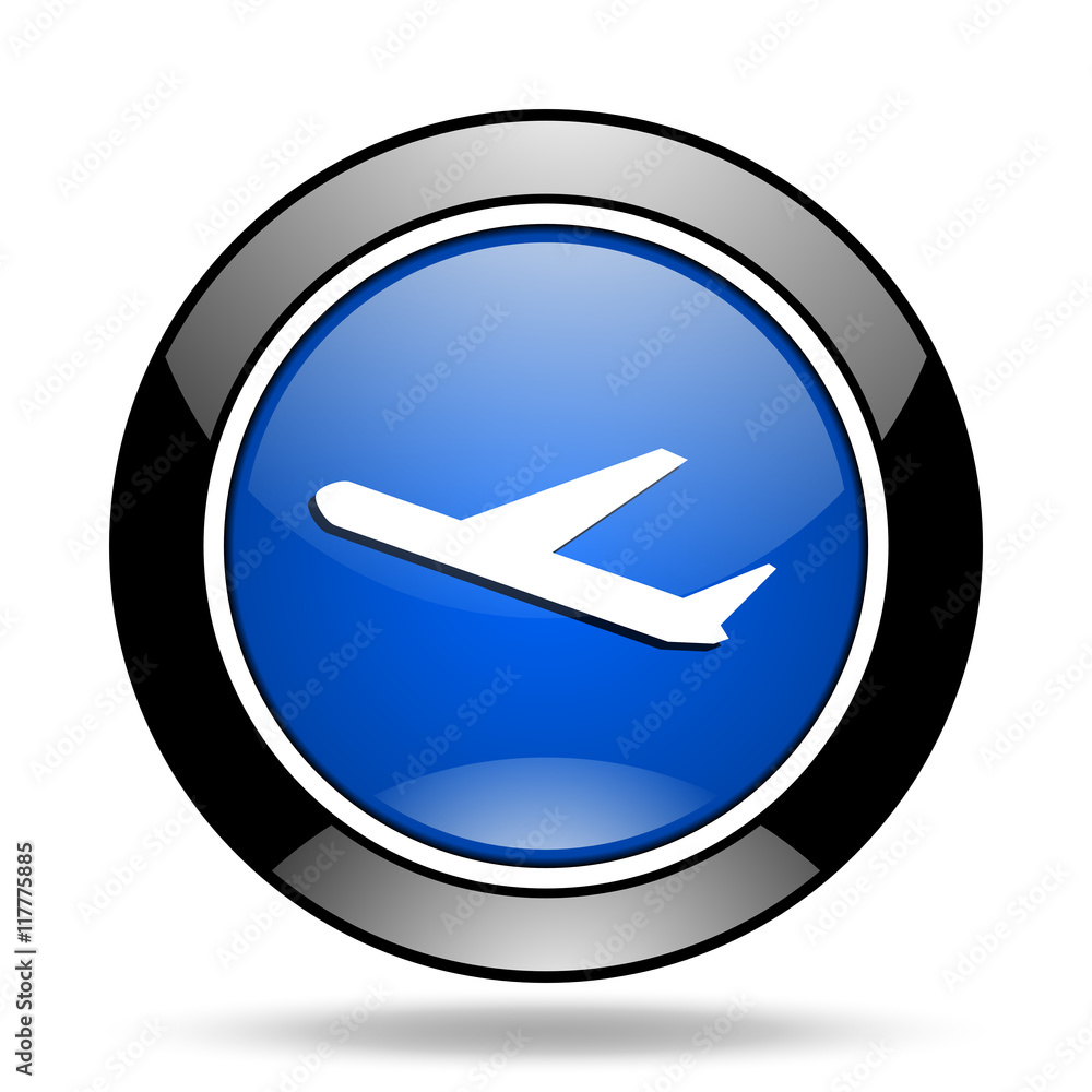 deparures blue glossy icon