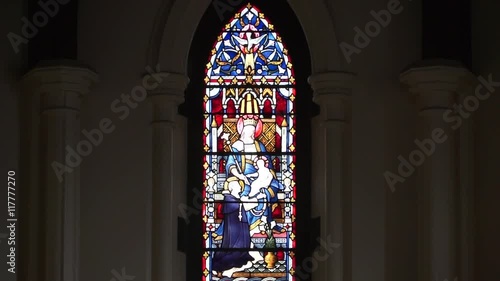 stained glass window in a church