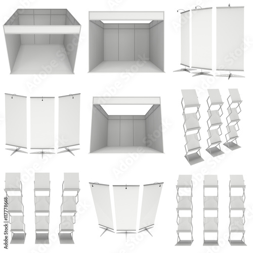 Trade show booth set. Floor Stands Collection.