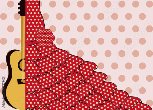Flamenco style banner, vector illustration