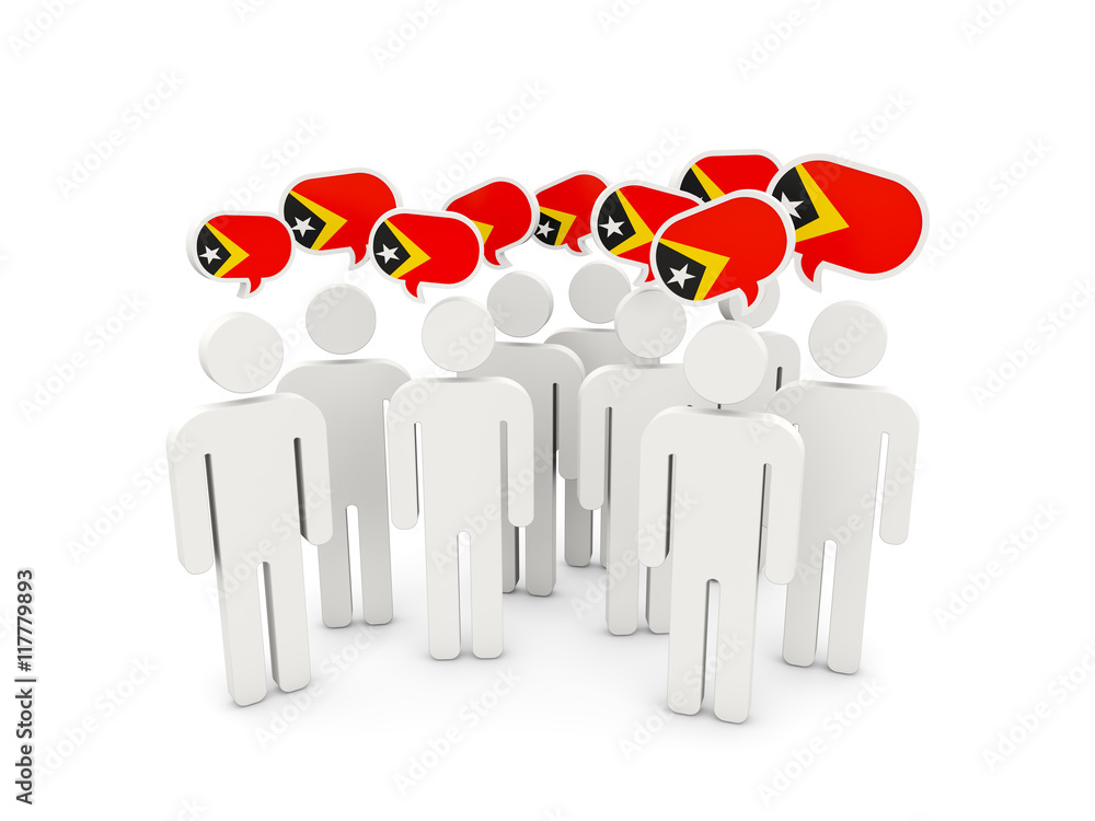 People with flag of east timor People with flag of east timor