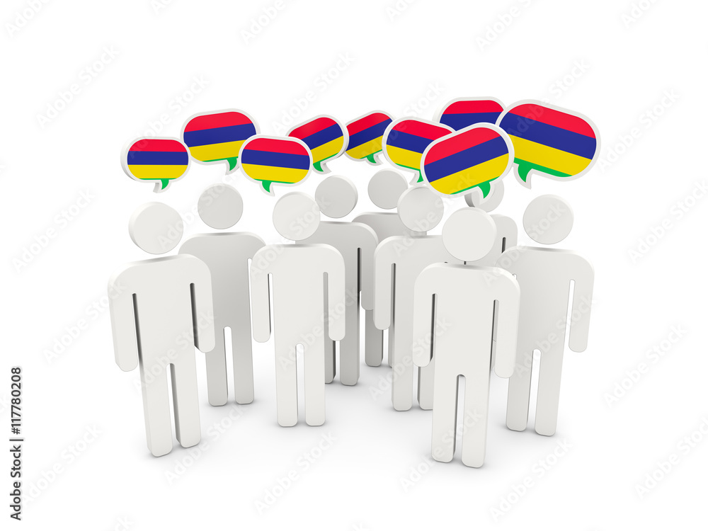 People with flag of mauritius People with flag of mauritius