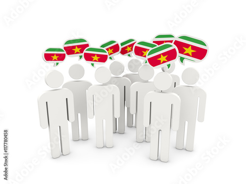 People with flag of suriname