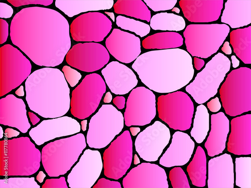Fundo de mosaico de pedras redondas em tons de rosa.