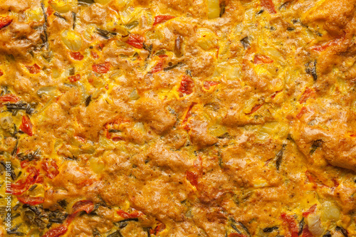 Omelette. Food background