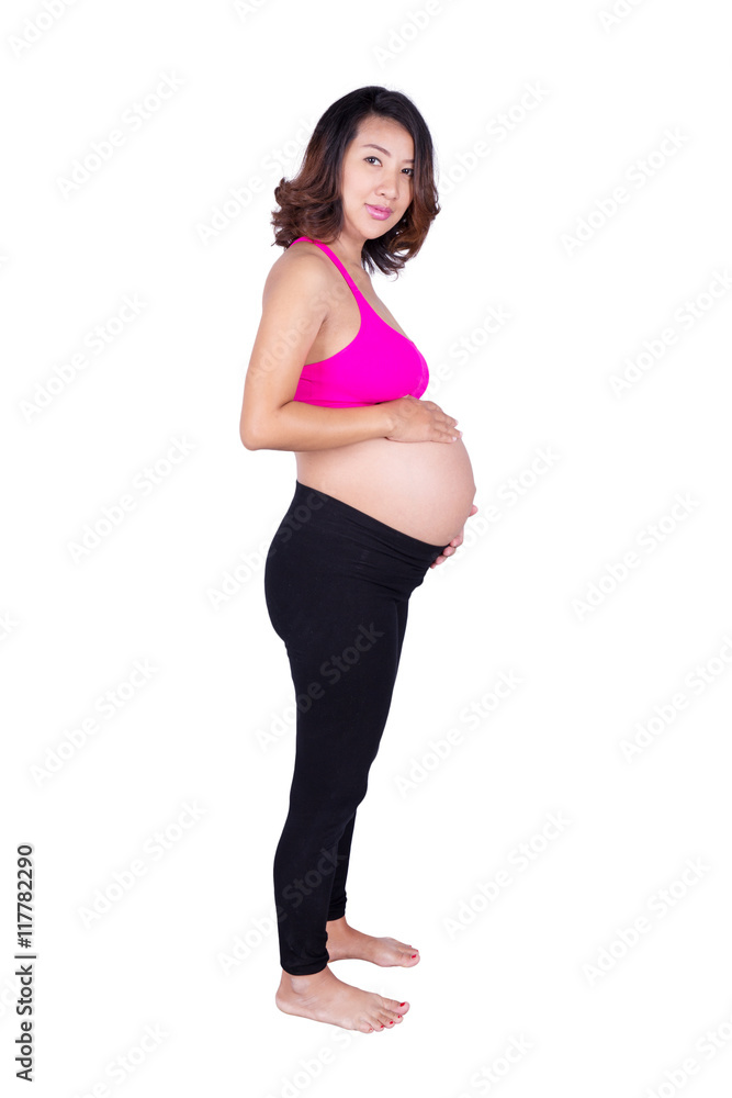 pregnant woman isolated on white background pregnant woman isolated on white background