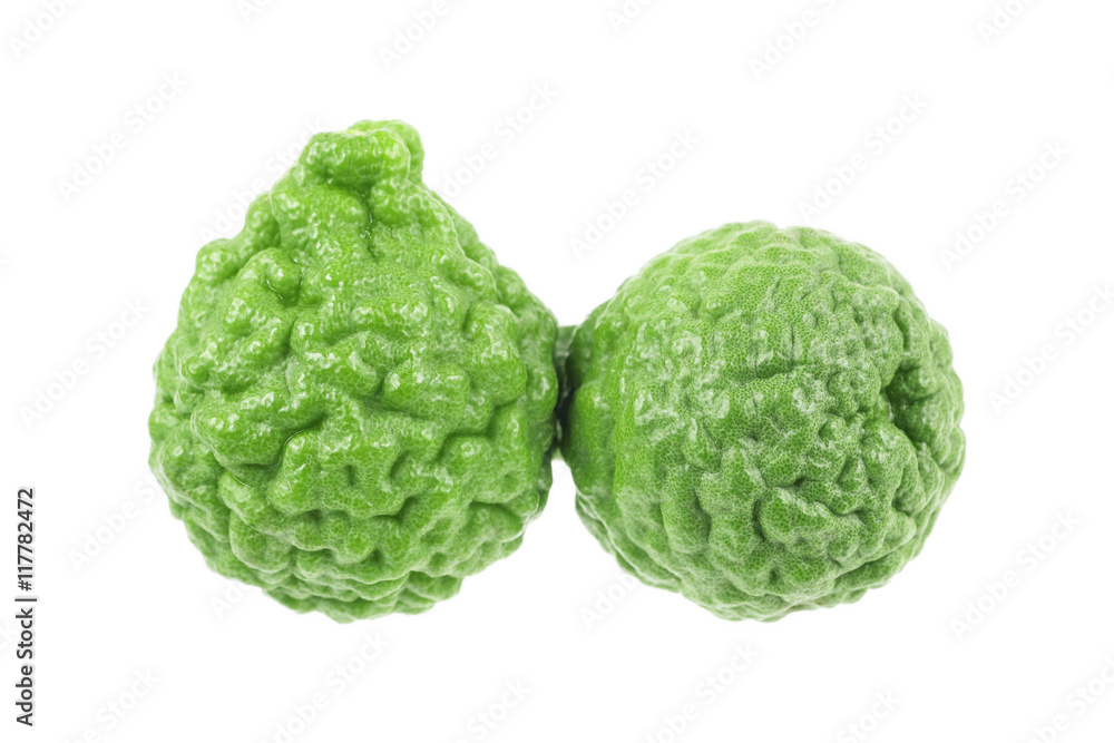 green kaffir lime isolated on white green kaffir lime isolated on white