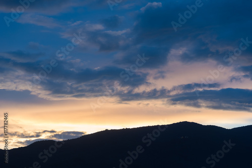 Sunlight cloud and sky at sunset : abstract background. © pongpinun