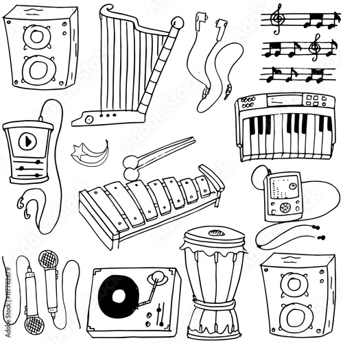 Doodle of music object theme