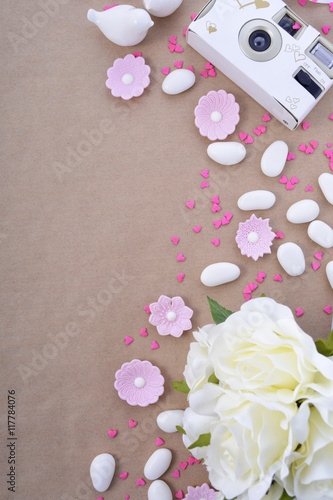 Wedding Background with decorated borders