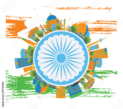 Happy Indian Republic Day Banner. Vector illustration.
