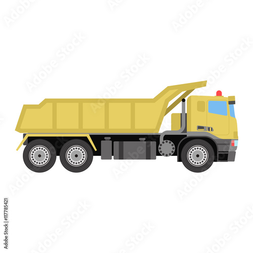 Vector tipper illustration isolated on white background. Vector tipper under construction icon illustration. Vector tipper isolated vector.