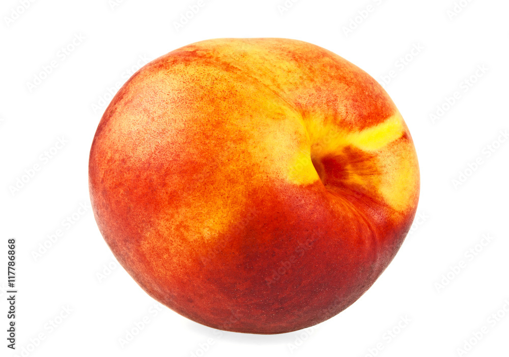 Nectarine fruit isolated on white background, close up Nectarine fruit isolated on white background, close up