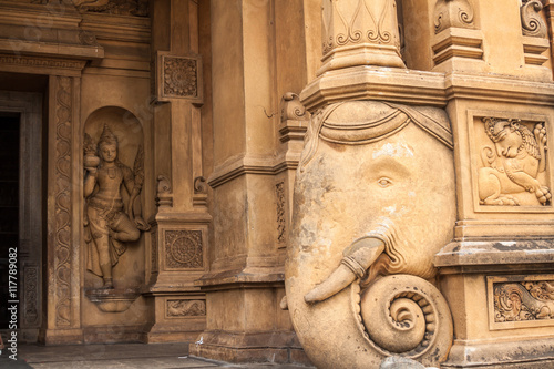 The entrance at the Kelaniya temple in Sri Lanka.
