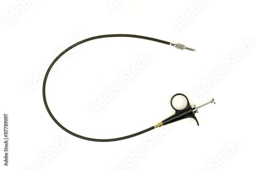 Cable shutter used for film cameras on white background