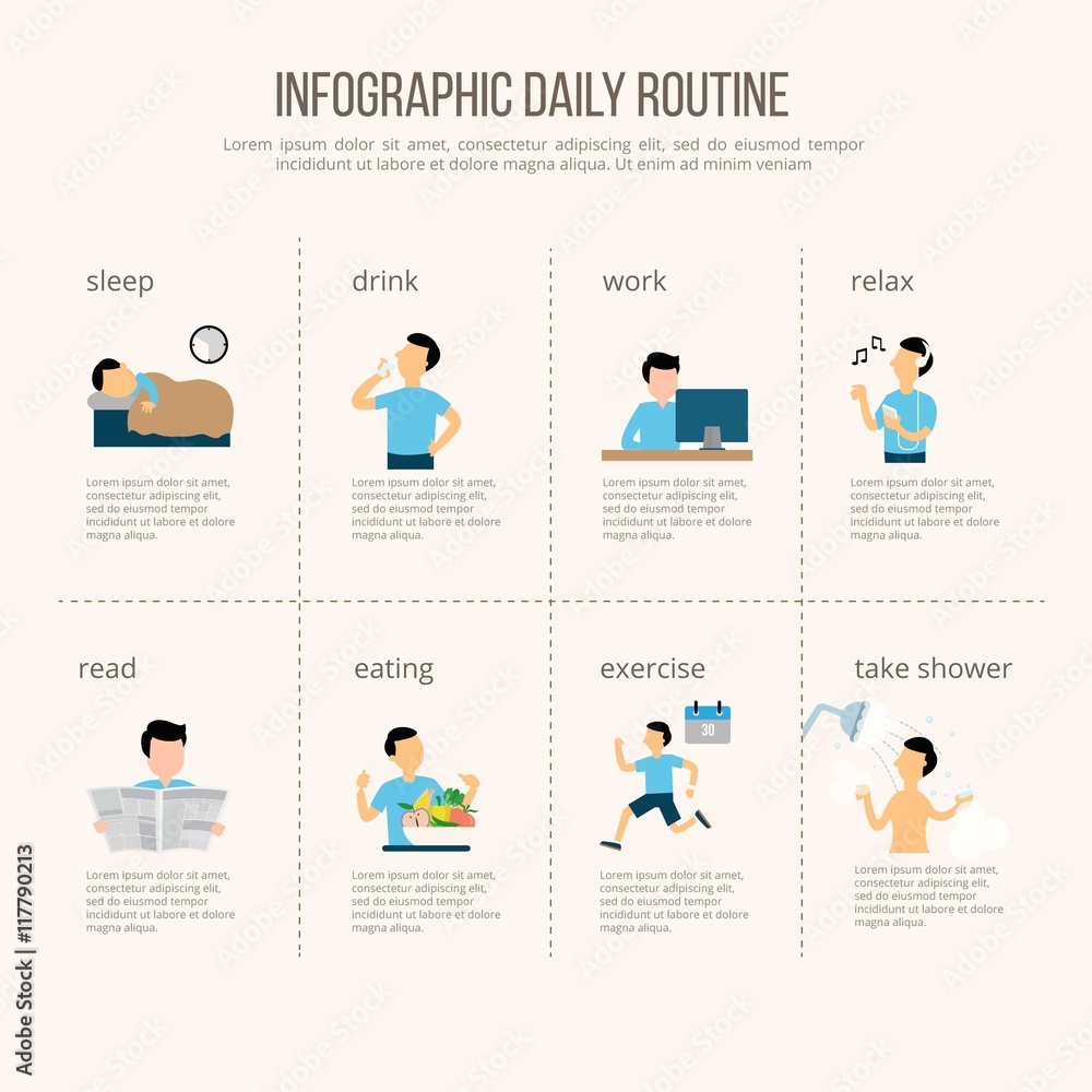 Daily routine infographic Daily routine infographic