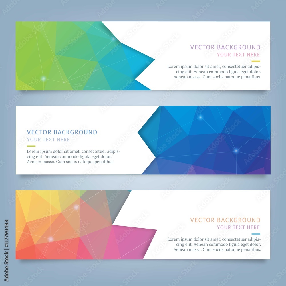 Fototapeta premium Polygonal web banner set