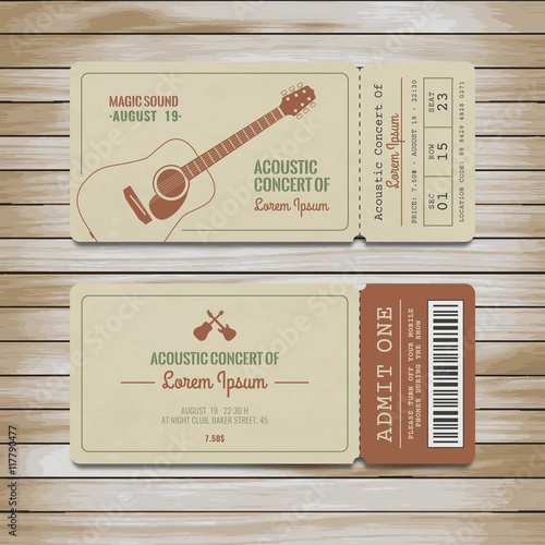 Tickets for acoustic concert