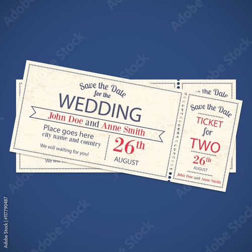 Wedding invitation tickets