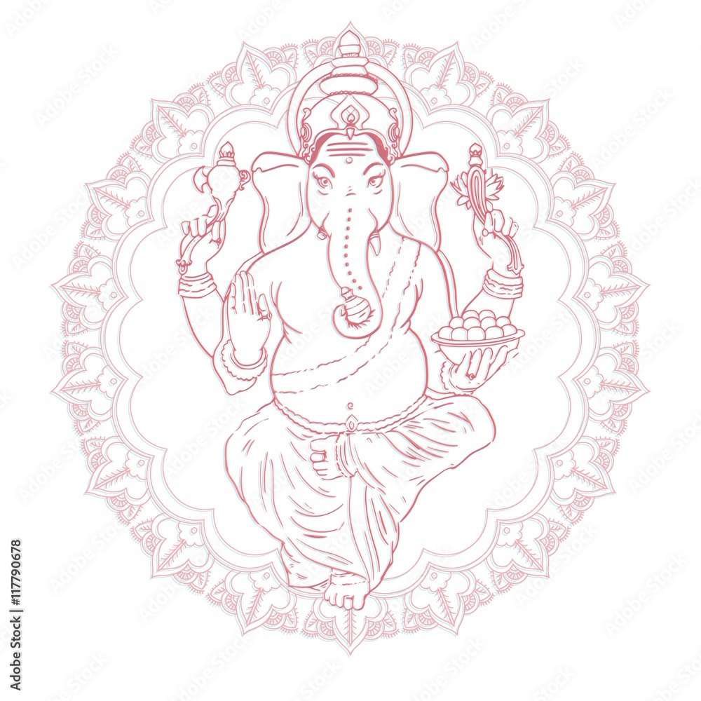 hand drawn ganesha