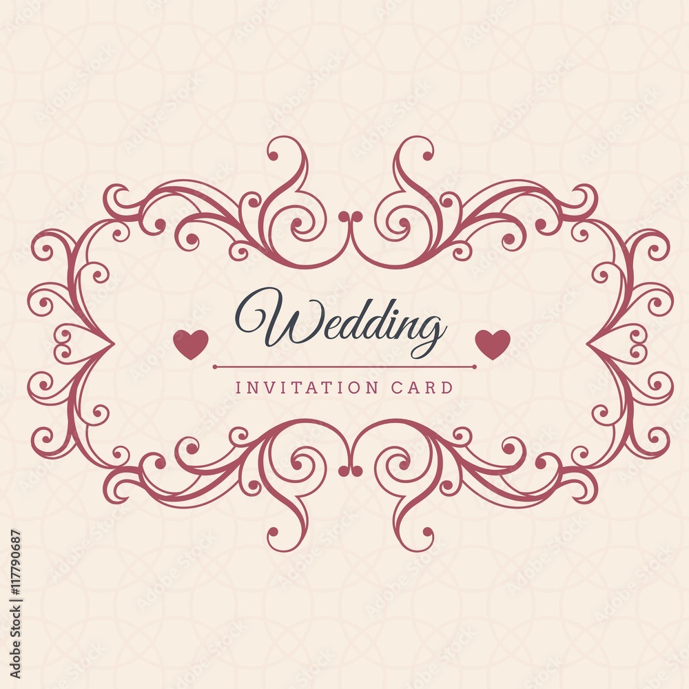 Ornamental wedding invitation card Ornamental wedding invitation card