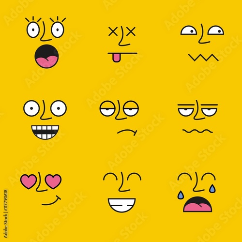 Faces with differents expressions