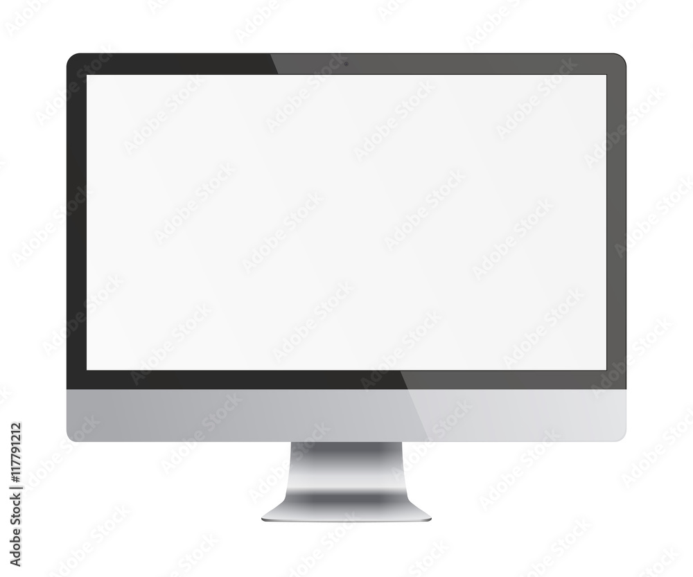 Modern computer monitor with blank screen. Modern computer monitor with blank screen.