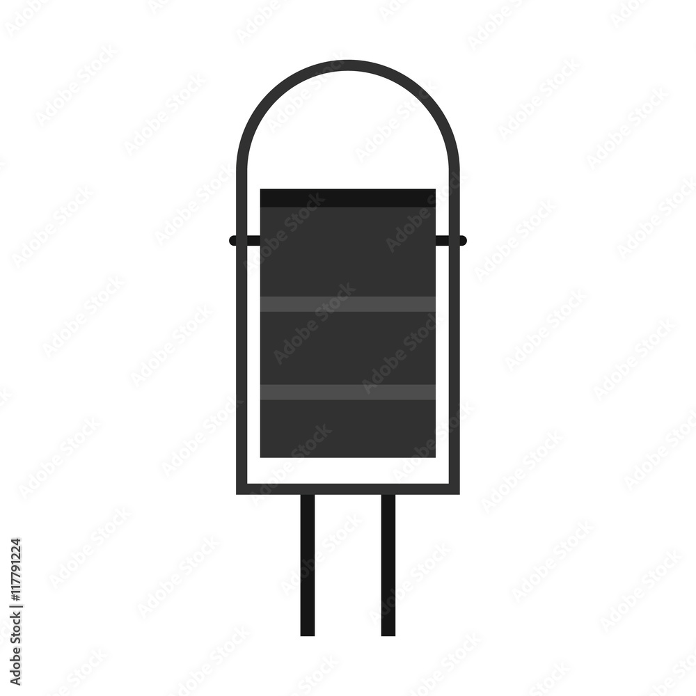 Gray outdoor bin icon in flat style isolated on white background Gray outdoor bin icon in flat style isolated on white background