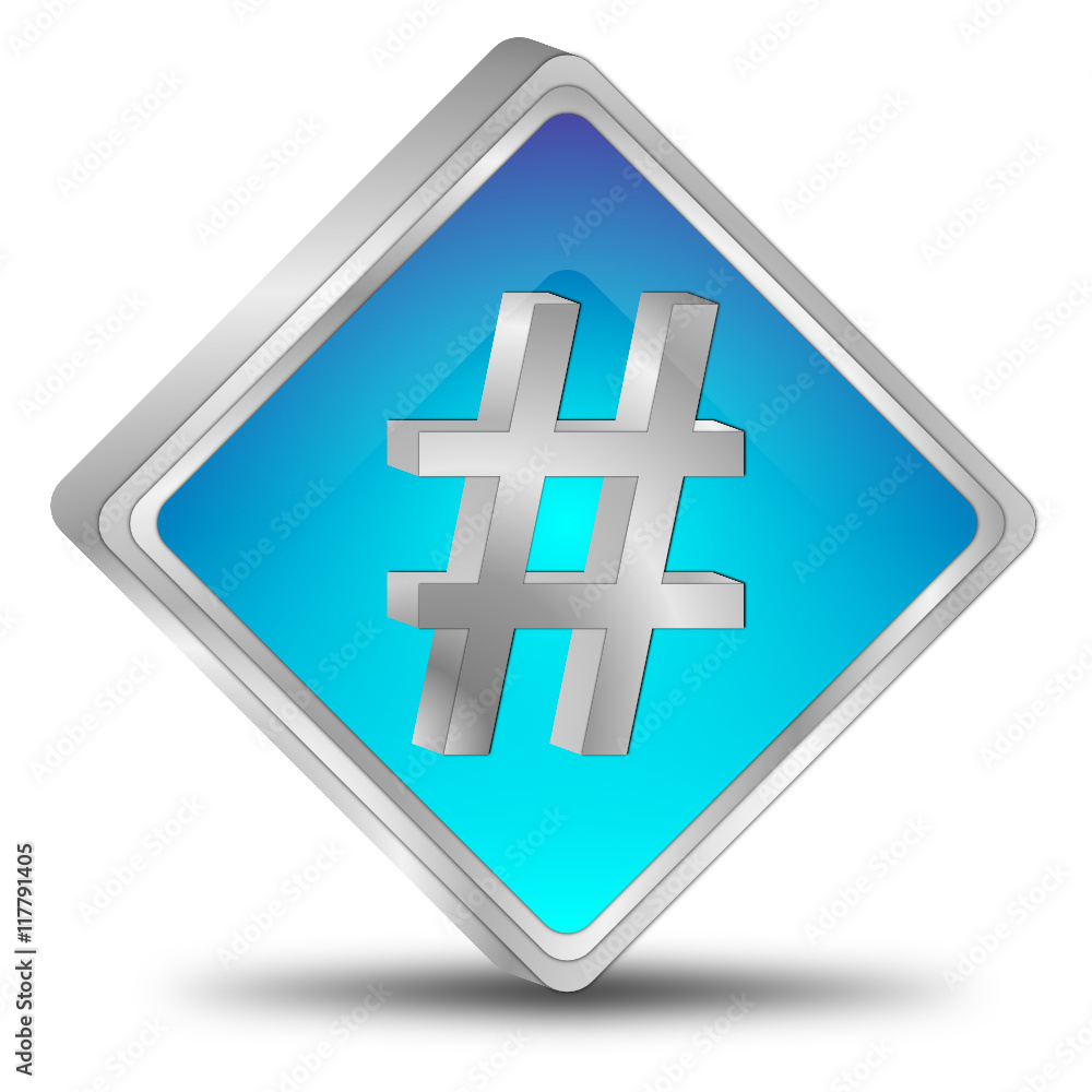 Fototapeta premium Hashtag Button - 3D illustration