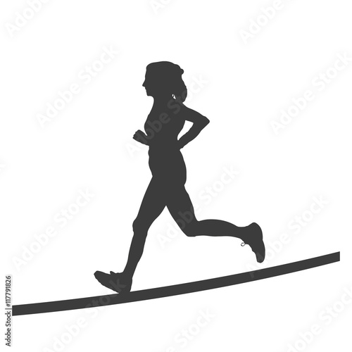 Silhouette einer Läuferin