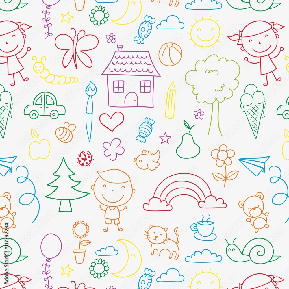children's pattern in colorful style