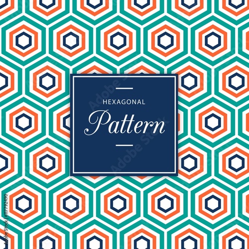 Hexagonal pattern in colorful style