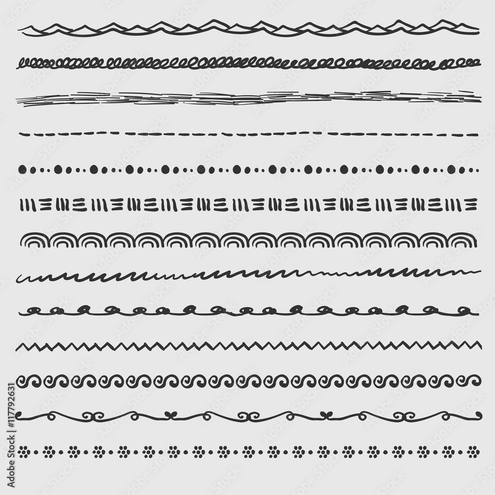 Obraz premium Hand drawn decorative lines