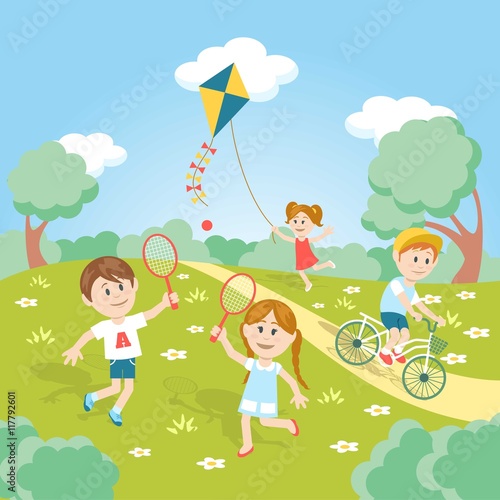 Kids playing in the park
