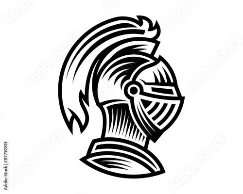 Vector of knight helmet, could be use as logo, icon, etc
