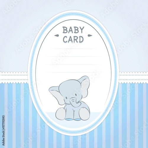 Lovely baby shower card with an elephant