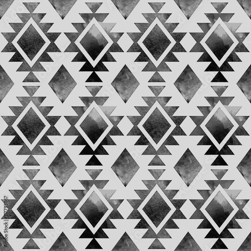 Hand painted black ethnic pattern