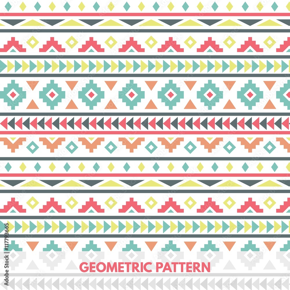 Colored geometric pattern in tribal style Colored geometric pattern in tribal style