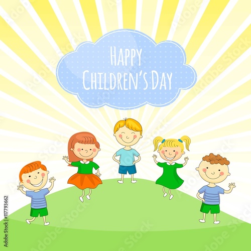 Funny children's day illustration