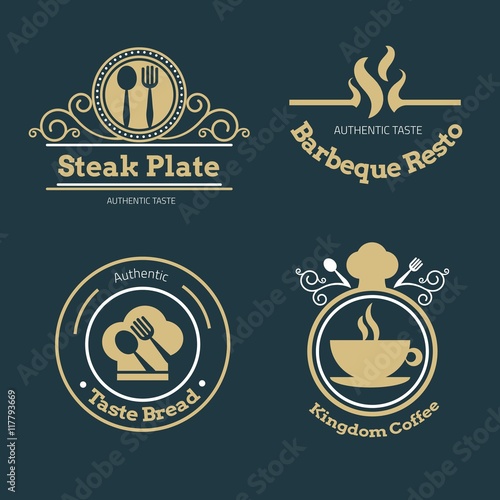 Collection of retro restaurant badges